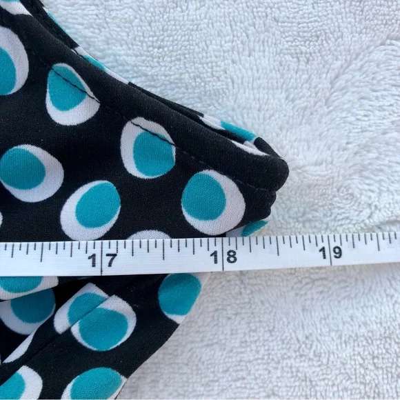 Polka Dot Dress Stretch 12/14 100% polyester Belted - Picture 6 of 8